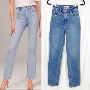 Abercrombie & Fitch Curve Love Ultra High Rise 90s Straight Jeans Medium Wash